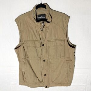 Eddie Bauer Travex Tan Rip Stop Utility Hiking Vest XL UV Protection StormRepel